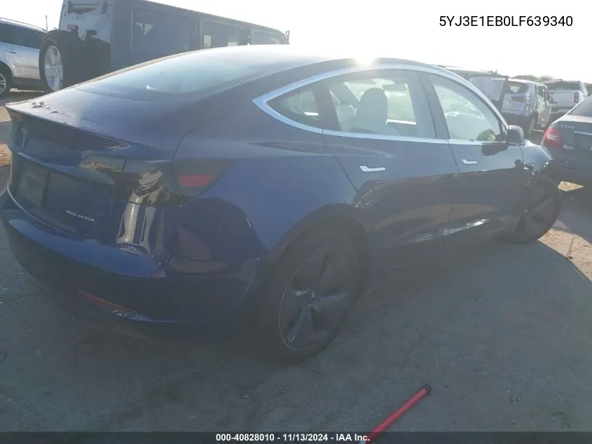 2020 Tesla Model 3 Long Range Dual Motor All-Wheel Drive VIN: 5YJ3E1EB0LF639340 Lot: 40828010