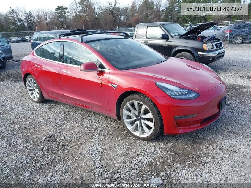 2020 Tesla Model 3 Long Range Dual Motor All-Wheel Drive VIN: 5YJ3E1EB7LF497374 Lot: 40846905