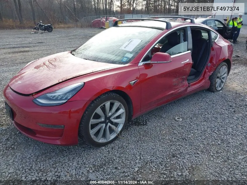 2020 Tesla Model 3 Long Range Dual Motor All-Wheel Drive VIN: 5YJ3E1EB7LF497374 Lot: 40846905