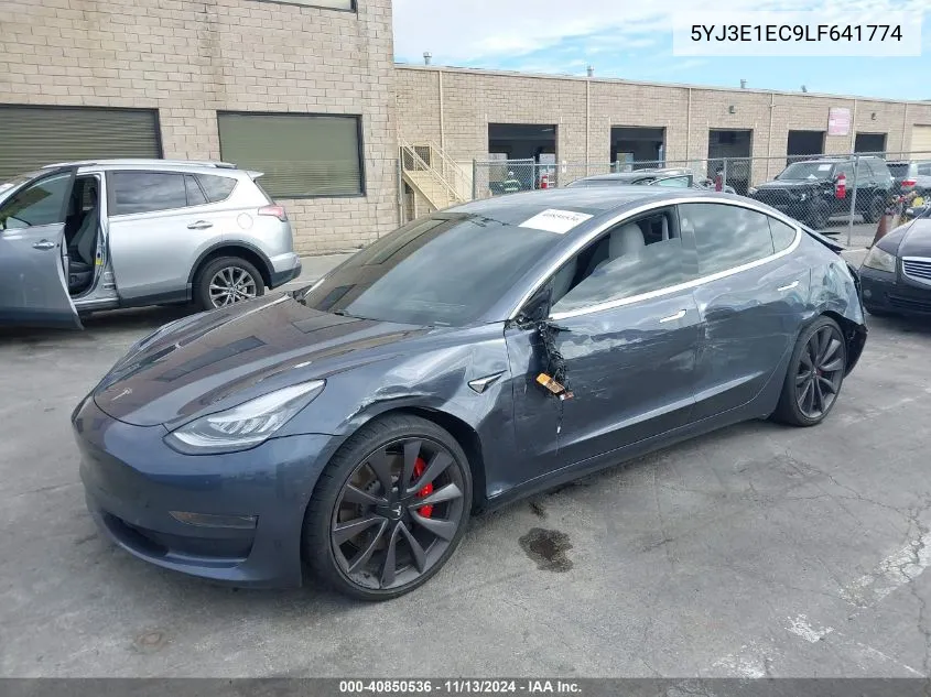 2020 Tesla Model 3 Performance Dual Motor All-Wheel Drive VIN: 5YJ3E1EC9LF641774 Lot: 40850536