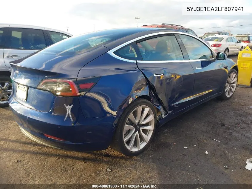 5YJ3E1EA2LF807941 2020 Tesla Model 3 Standard Range Plus Rear-Wheel Drive/Standard Range Rear-Wheel Drive