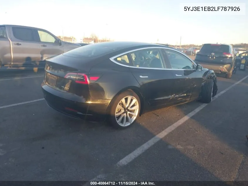 2020 Tesla Model 3 Long Range Dual Motor All-Wheel Drive VIN: 5YJ3E1EB2LF787926 Lot: 40864712