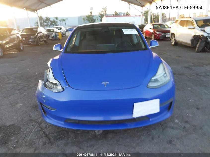 2020 Tesla Model 3 Standard Range Plus Rear-Wheel Drive/Standard Range Rear-Wheel Drive VIN: 5YJ3E1EA7LF659950 Lot: 40878814