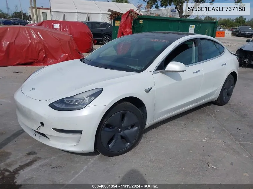 2020 Tesla Model 3 Standard Range Plus Rear-Wheel Drive/Standard Range Rear-Wheel Drive VIN: 5YJ3E1EA9LF737158 Lot: 40881354