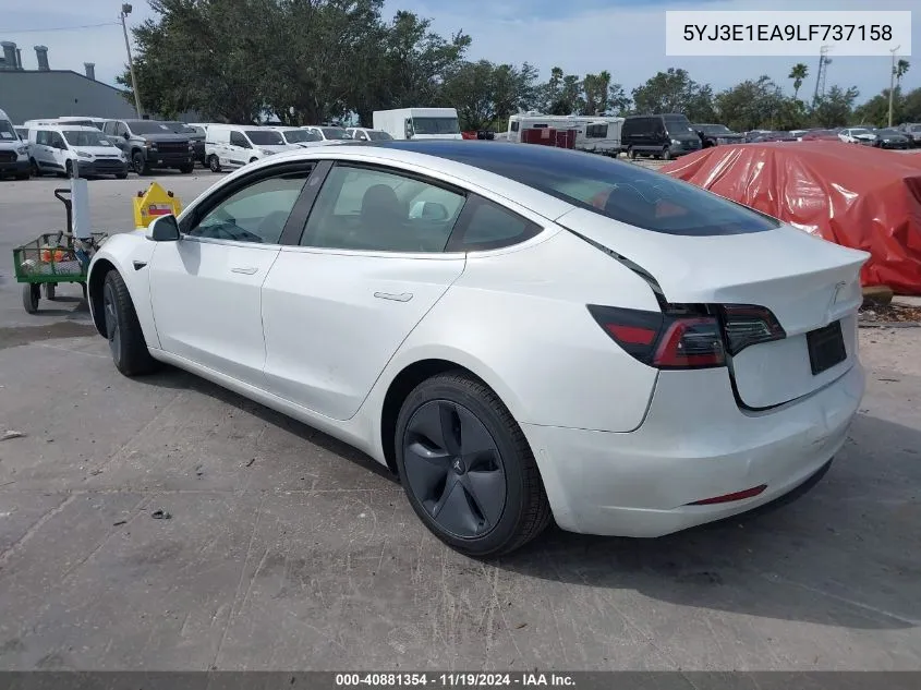 2020 Tesla Model 3 Standard Range Plus Rear-Wheel Drive/Standard Range Rear-Wheel Drive VIN: 5YJ3E1EA9LF737158 Lot: 40881354