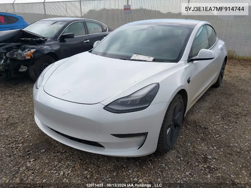 5YJ3E1EA7MF914744 2021 Tesla Model 3