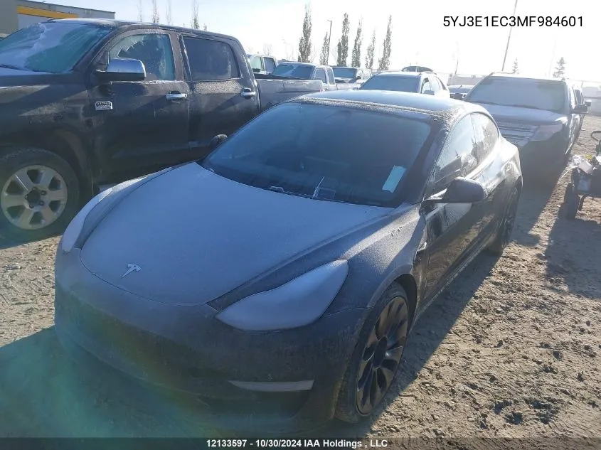 2021 Tesla Model 3 VIN: 5YJ3E1EC3MF984601 Lot: 12133597