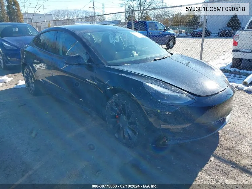 2021 Tesla Model 3 Performance Dual Motor All-Wheel Drive VIN: 5YJ3E1EC5MF090518 Lot: 38775658