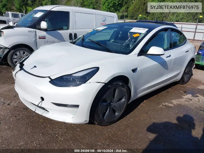 5YJ3E1EAXMF876975 2021 Tesla Model 3 Standard Range Plus Rear-Wheel Drive