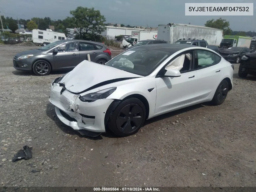 5YJ3E1EA6MF047532 2021 Tesla Model 3 Standard Range Plus Rear-Wheel Drive