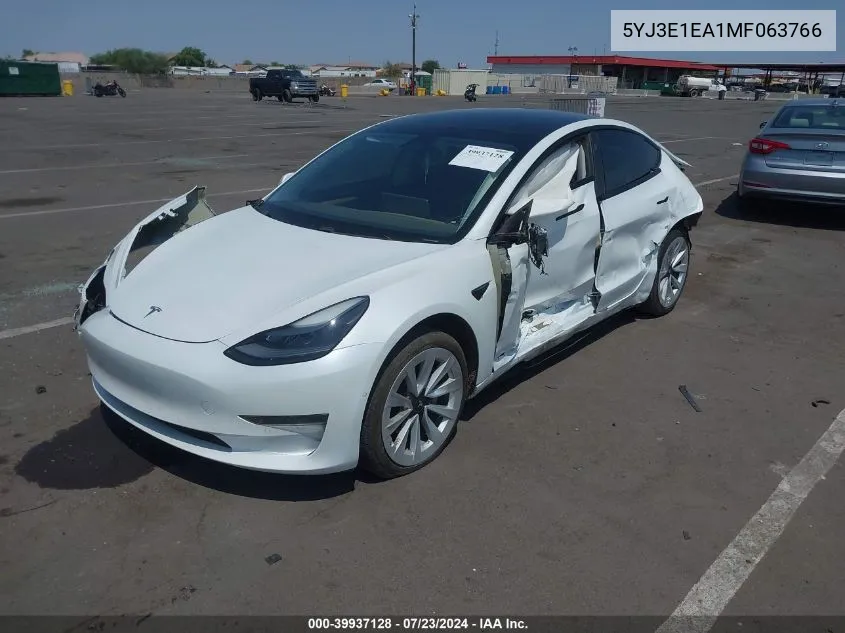 5YJ3E1EA1MF063766 2021 Tesla Model 3 Standard Range Plus Rear-Wheel Drive