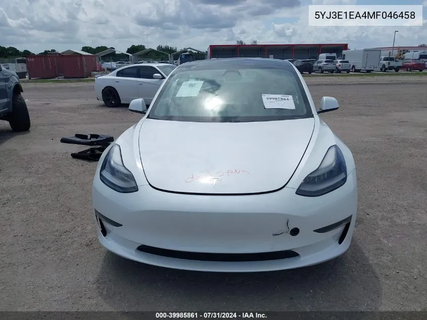 5YJ3E1EA4MF046458 2021 Tesla Model 3 Standard Range Plus Rear-Wheel Drive