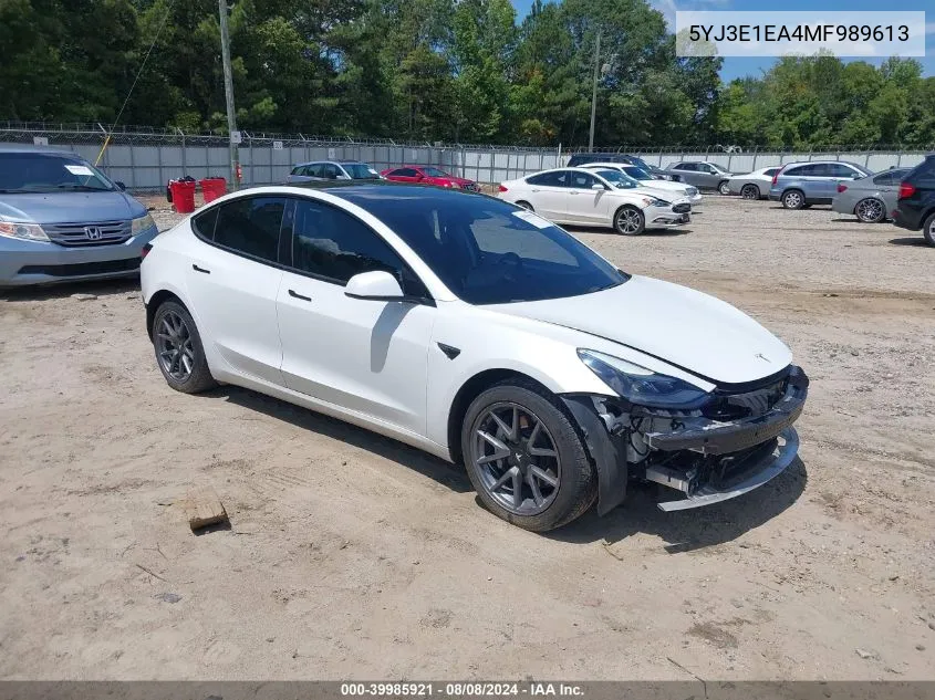 5YJ3E1EA4MF989613 2021 Tesla Model 3 Standard Range Plus Rear-Wheel Drive