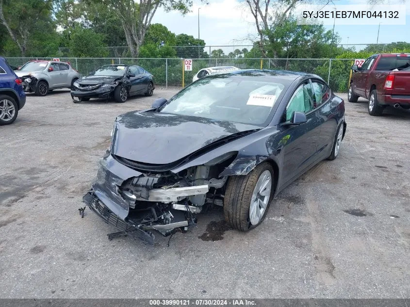 2021 Tesla Model 3 Long Range Dual Motor All-Wheel Drive VIN: 5YJ3E1EB7MF044132 Lot: 39990121