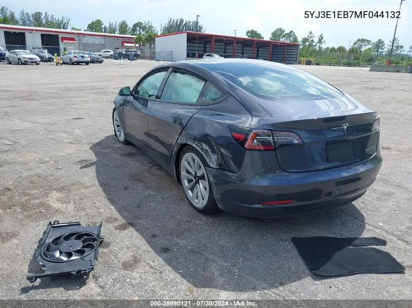 2021 Tesla Model 3 Long Range Dual Motor All-Wheel Drive VIN: 5YJ3E1EB7MF044132 Lot: 39990121