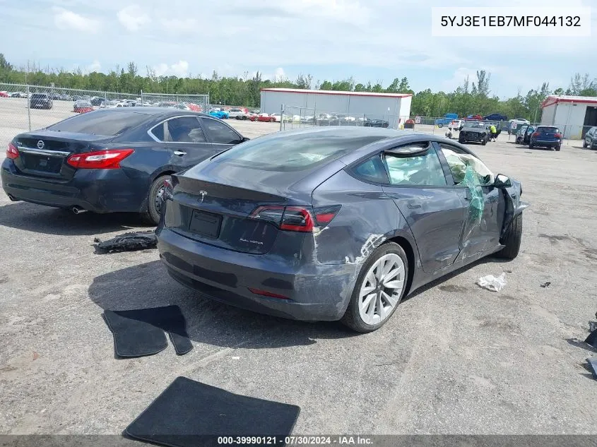 2021 Tesla Model 3 Long Range Dual Motor All-Wheel Drive VIN: 5YJ3E1EB7MF044132 Lot: 39990121