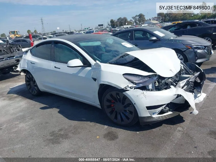 5YJ3E1EC3MF849800 2021 Tesla Model 3