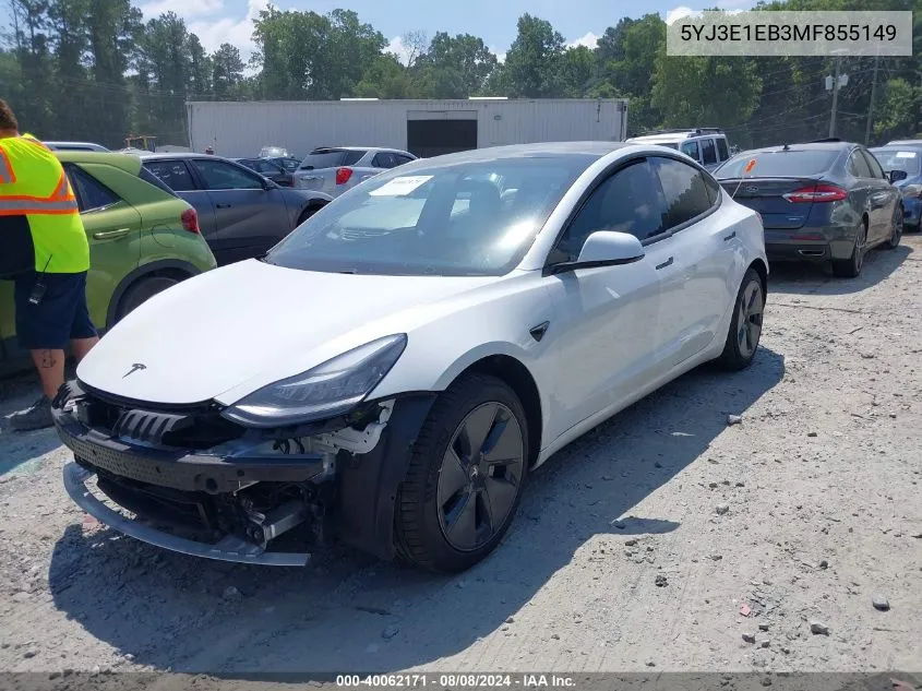 5YJ3E1EB3MF855149 2021 Tesla Model 3