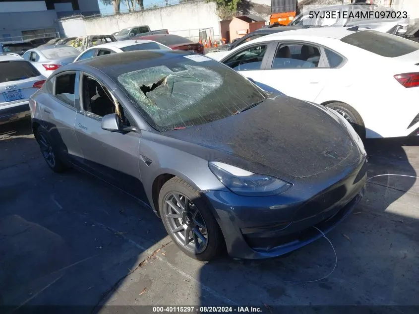 5YJ3E1EA4MF097023 2021 Tesla Model 3 Standard Range Plus Rear-Wheel Drive