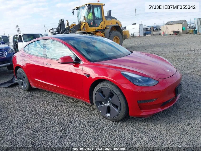 2021 Tesla Model 3 Long Range Dual Motor All-Wheel Drive VIN: 5YJ3E1EB7MF055342 Lot: 40121633