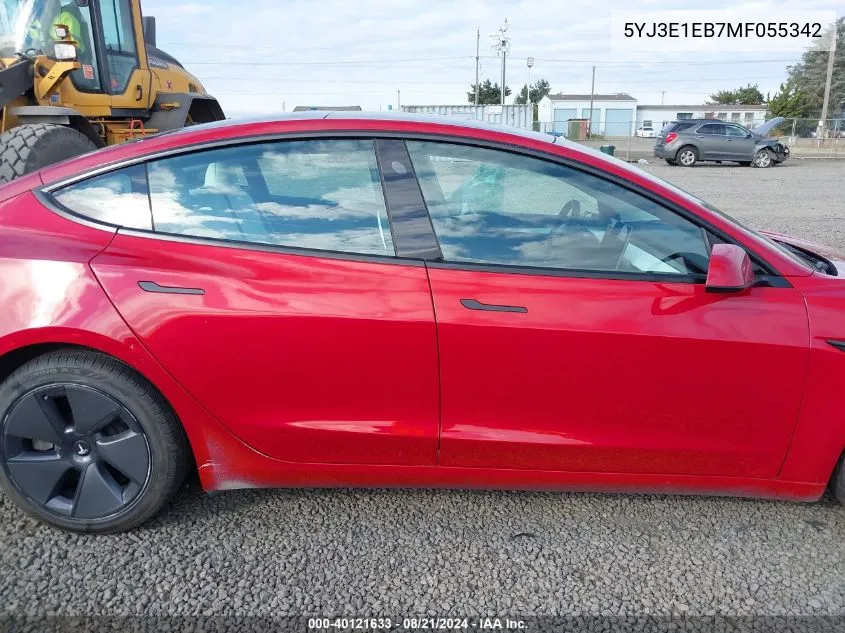 2021 Tesla Model 3 Long Range Dual Motor All-Wheel Drive VIN: 5YJ3E1EB7MF055342 Lot: 40121633