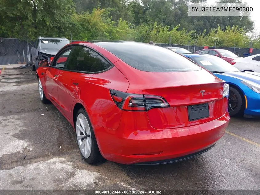 5YJ3E1EA2MF090300 2021 Tesla Model 3 Standard Range Plus Rear-Wheel Drive