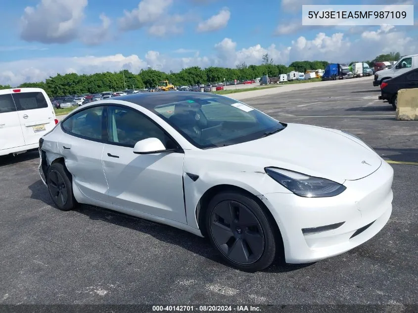 5YJ3E1EA5MF987109 2021 Tesla Model 3