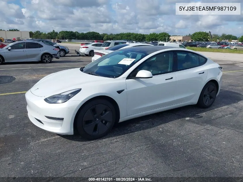 5YJ3E1EA5MF987109 2021 Tesla Model 3