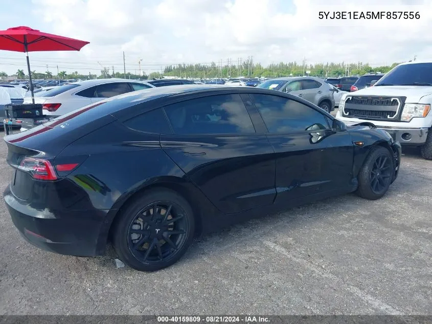 2021 Tesla Model 3 VIN: 5YJ3E1EA5MF857556 Lot: 40159809