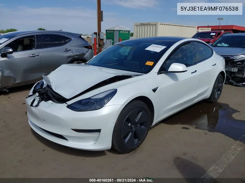 5YJ3E1EA9MF076538 2021 Tesla Model 3