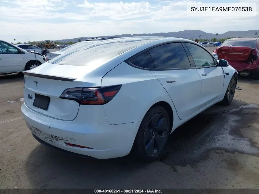 5YJ3E1EA9MF076538 2021 Tesla Model 3