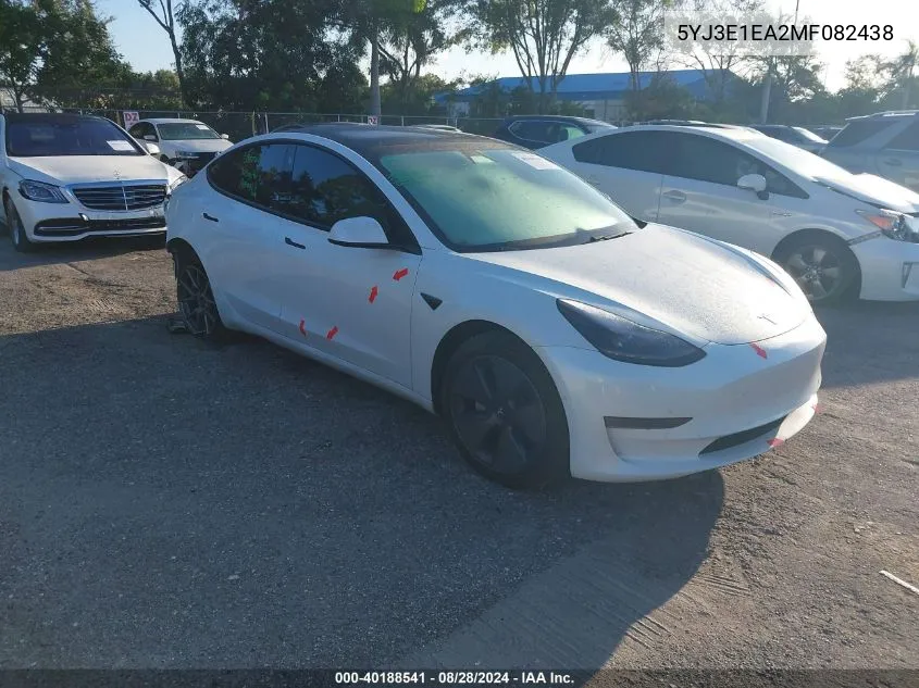 5YJ3E1EA2MF082438 2021 Tesla Model 3 Standard Range Plus Rear-Wheel Drive