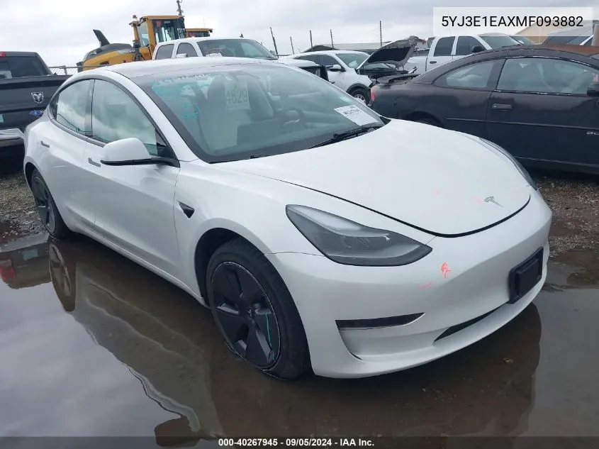 5YJ3E1EAXMF093882 2021 Tesla Model 3