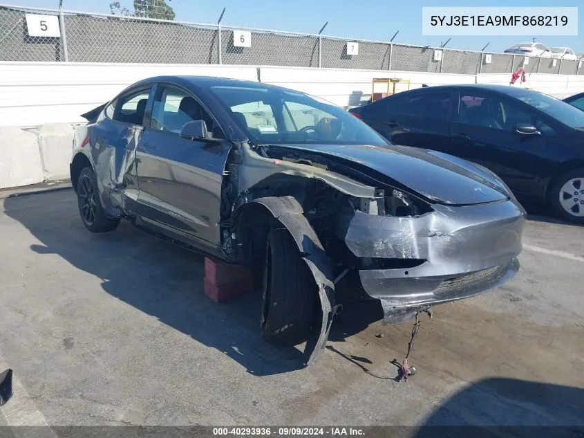 5YJ3E1EA9MF868219 2021 Tesla Model 3 Standard Range Plus Rear-Wheel Drive