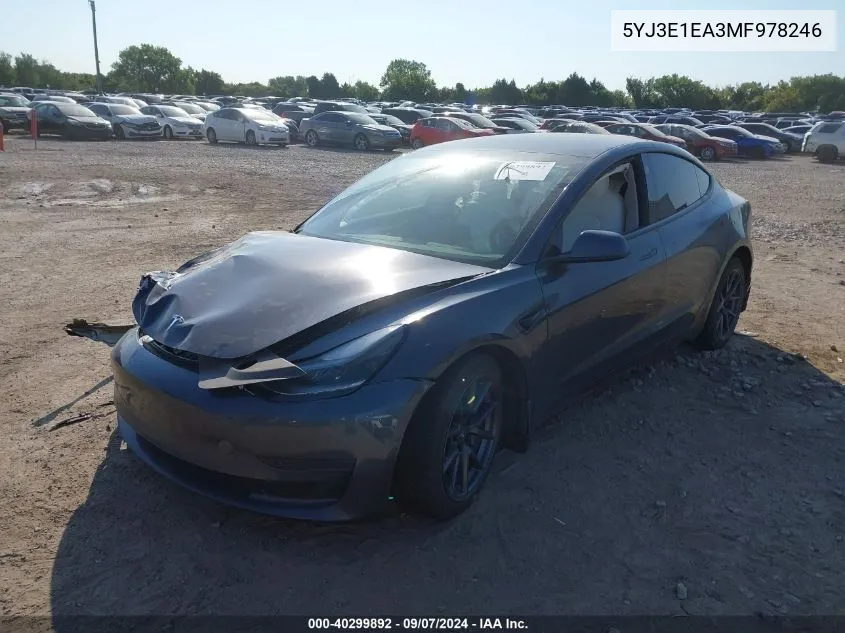 5YJ3E1EA3MF978246 2021 Tesla Model 3