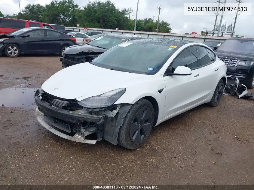 5YJ3E1EB1MF974513 2021 Tesla Model 3