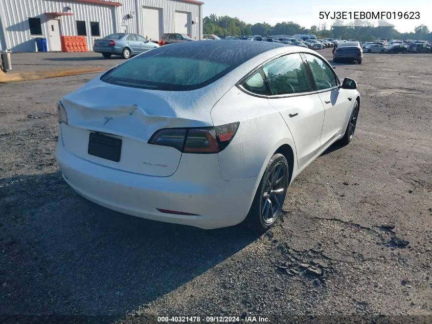 5YJ3E1EB0MF019623 2021 Tesla Model 3