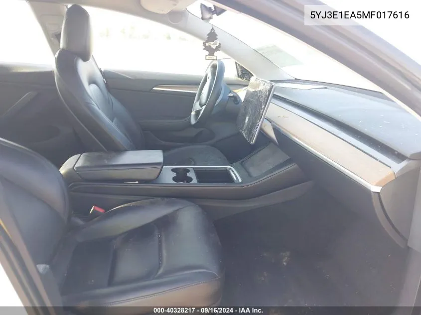 5YJ3E1EA5MF017616 2021 Tesla Model 3