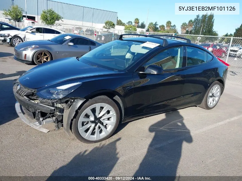 5YJ3E1EB2MF101126 2021 Tesla Model 3