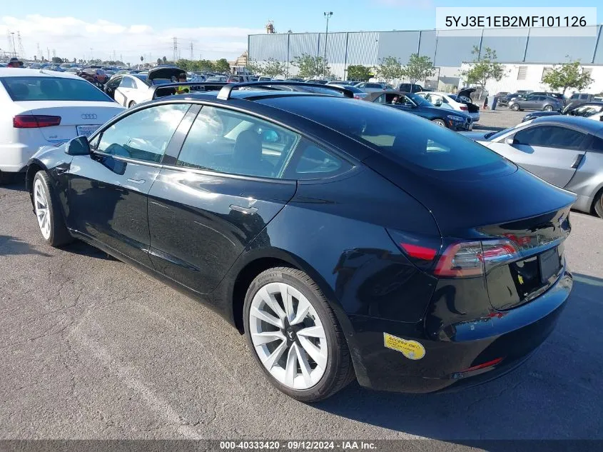 5YJ3E1EB2MF101126 2021 Tesla Model 3