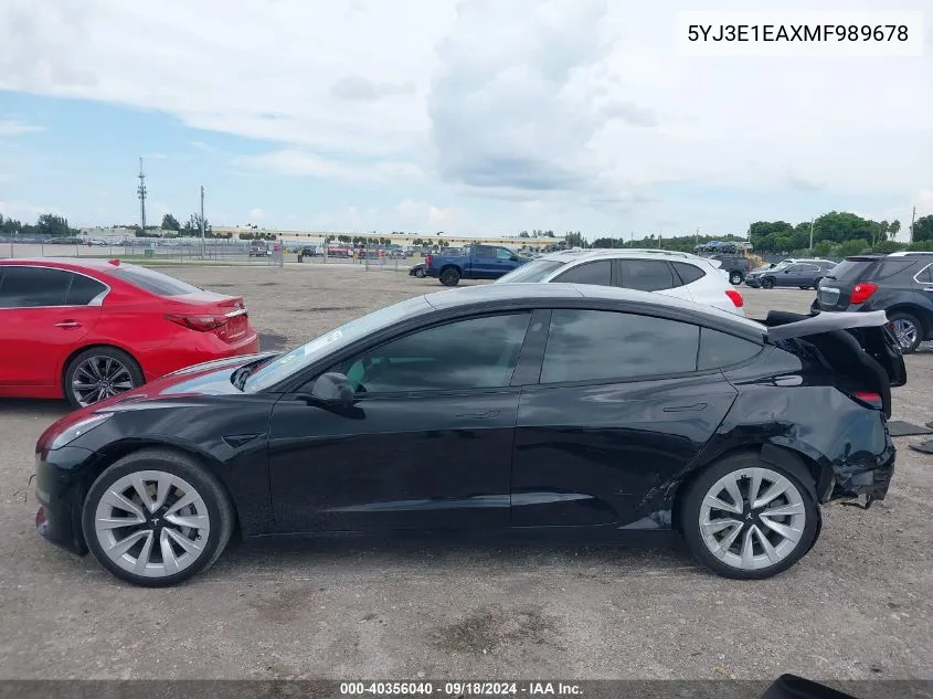 5YJ3E1EAXMF989678 2021 Tesla Model 3