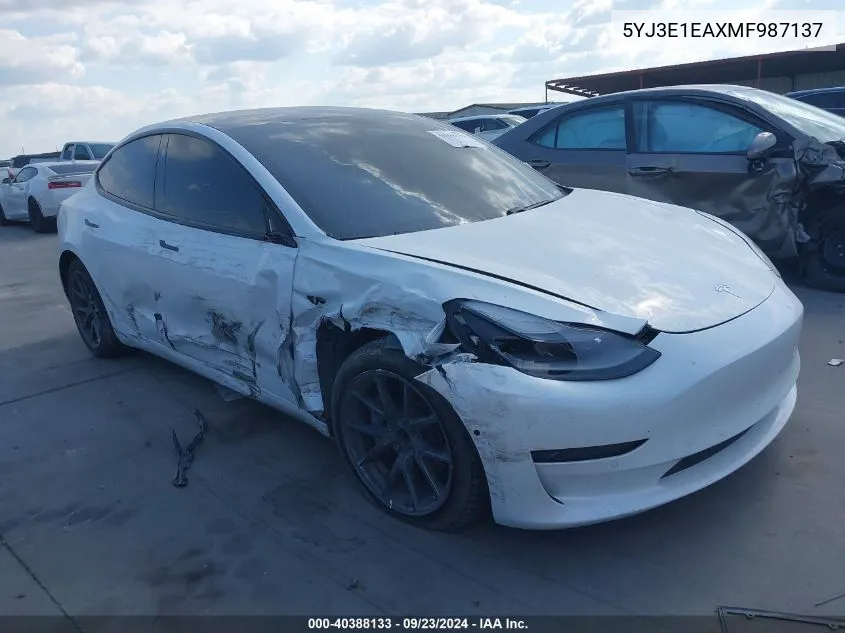 5YJ3E1EAXMF987137 2021 Tesla Model 3