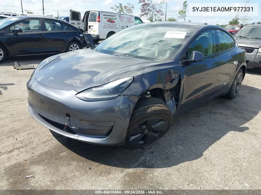 5YJ3E1EA0MF977331 2021 Tesla Model 3