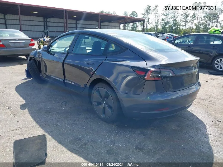 5YJ3E1EA0MF977331 2021 Tesla Model 3