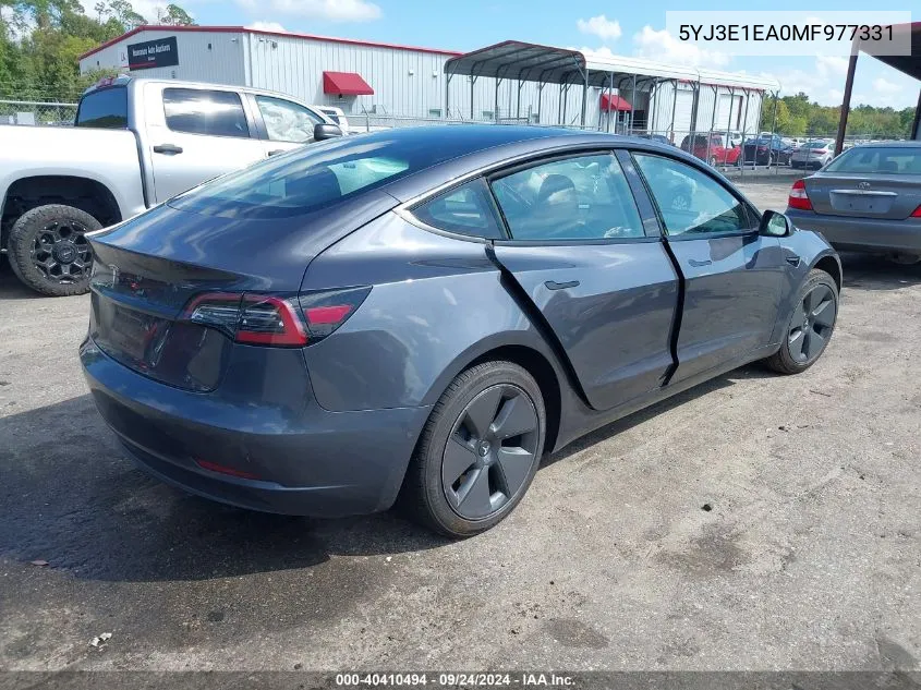 5YJ3E1EA0MF977331 2021 Tesla Model 3