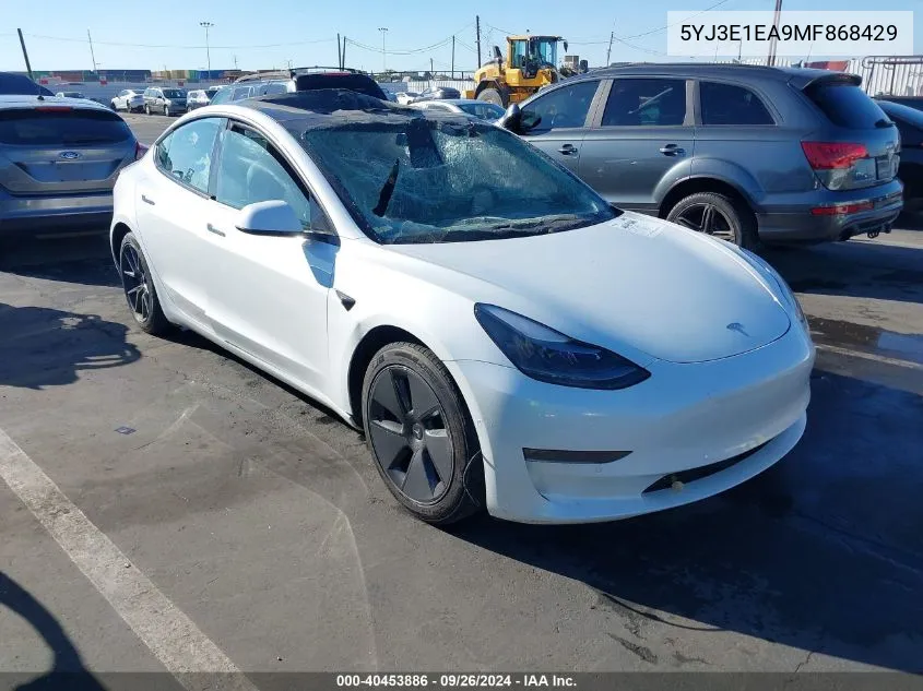 5YJ3E1EA9MF868429 2021 Tesla Model 3 Standard Range Plus Rear-Wheel Drive