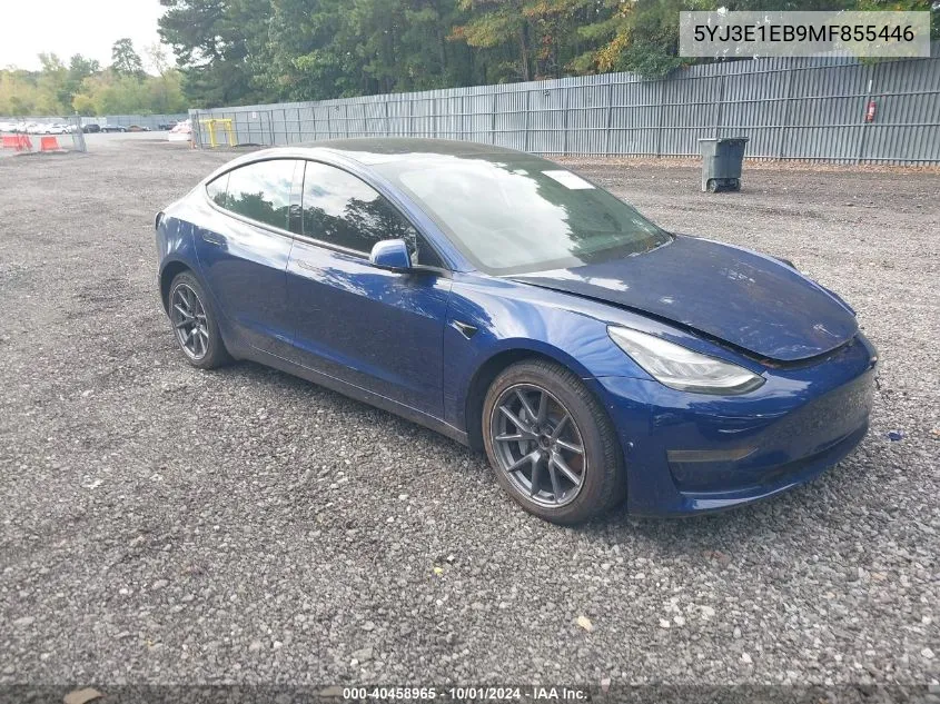 2021 Tesla Model 3 Long Range Dual Motor All-Wheel Drive VIN: 5YJ3E1EB9MF855446 Lot: 40458965