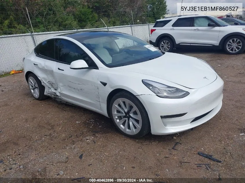 2021 Tesla Model 3 Long Range Dual Motor All-Wheel Drive VIN: 5YJ3E1EB1MF860527 Lot: 40462896