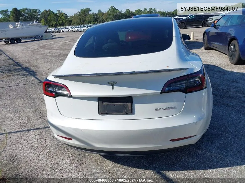 2021 Tesla Model 3 Performance Dual Motor All-Wheel Drive VIN: 5YJ3E1EC5MF984907 Lot: 40466656