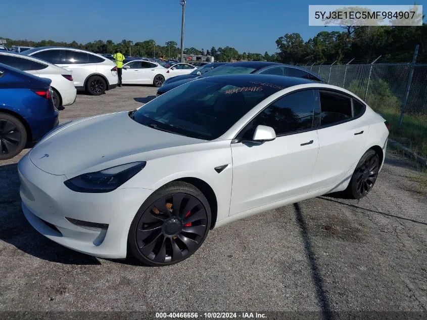 2021 Tesla Model 3 Performance Dual Motor All-Wheel Drive VIN: 5YJ3E1EC5MF984907 Lot: 40466656